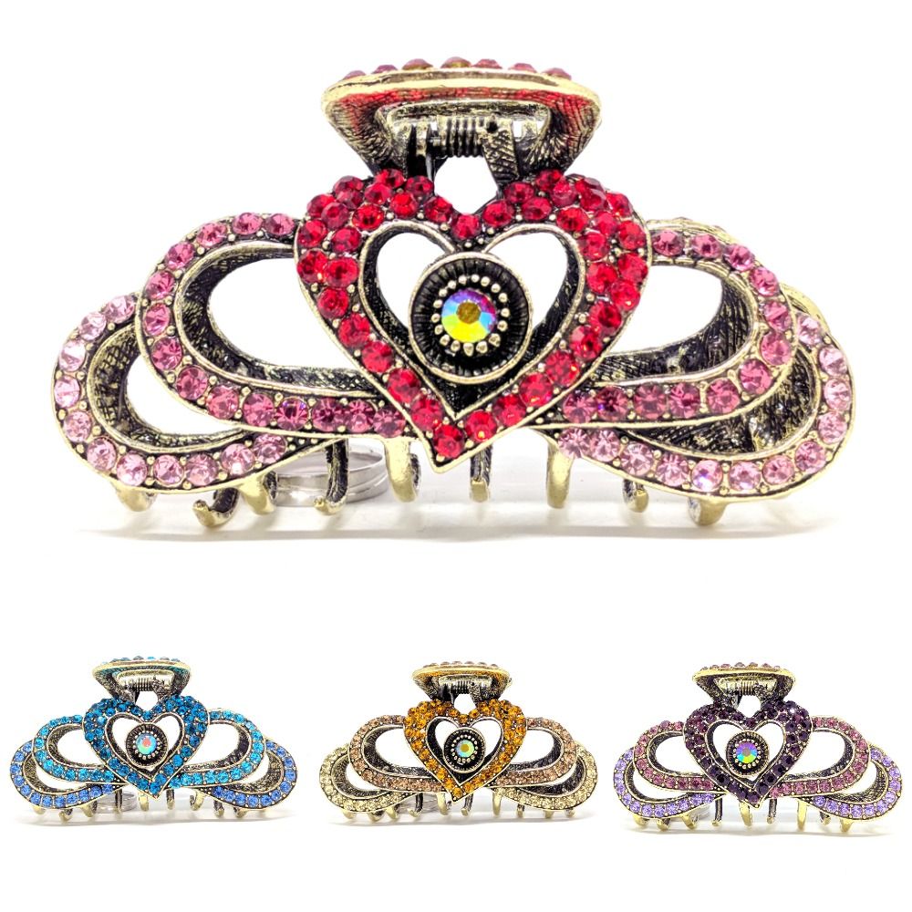New Whites//colorful Austrian Crystal Metal Roses-butterfly hair claws clips pins