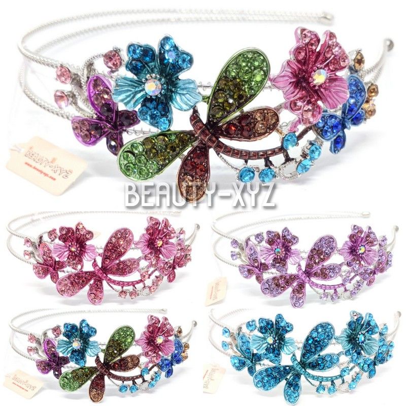 New woman girl Crystal Rhinestones metal Flower Headband head-wear Accessories